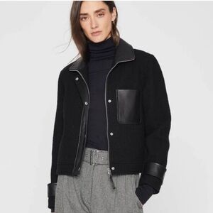 Club Monaco wool and leather crop jacket, XS
